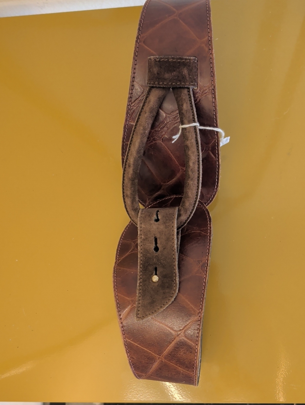 Anne Klein Brown Leather and Suede Wide Women's Belt